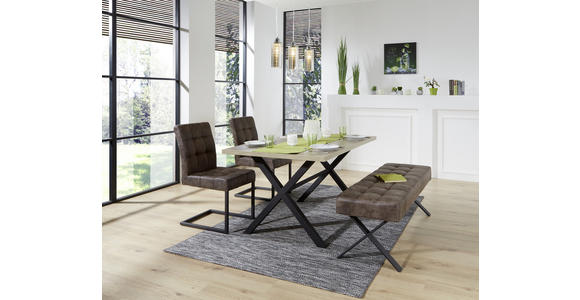 ESSTISCH rechteckig Wildeiche - Wildeiche/Anthrazit, Trend, Holzwerkstoff/Metall (140/90/75cm) - Carryhome