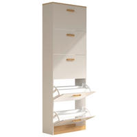 SCHUHSCHRANK Weiß, Honigeiche  - Honigeiche/Weiß, LIFESTYLE, Holzwerkstoff (59/170/22cm) - MID.YOU