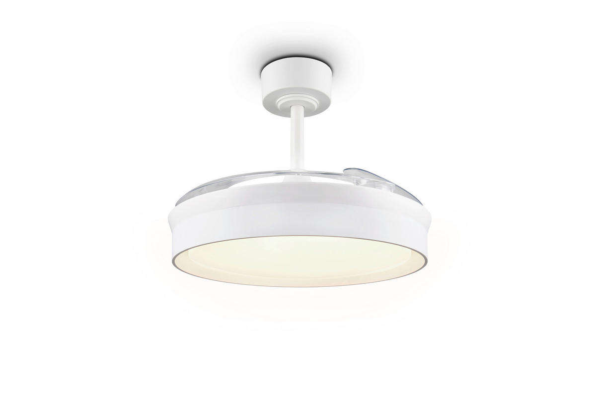DECKENVENTILATOR - Klar/Weiß, Design, Kunststoff/Metall (46/39cm)
