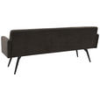SITZBANK 216/86/68 cm Cord Mokka Metall  - Schwarz/Mokka, Design, Textil/Metall (216/86/68cm) - Dieter Knoll