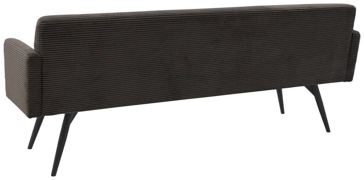 SITZBANK in Textil Mokka  - Schwarz/Mokka, Design, Textil/Metall (216/86/68cm) - Dieter Knoll