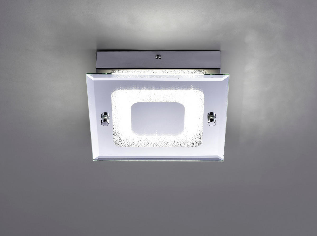 WANDLEUCHTE LISA Lisa 18/18/5,8 cm   - Chromfarben, KONVENTIONELL, Glas/Metall (18/18/5,8cm)