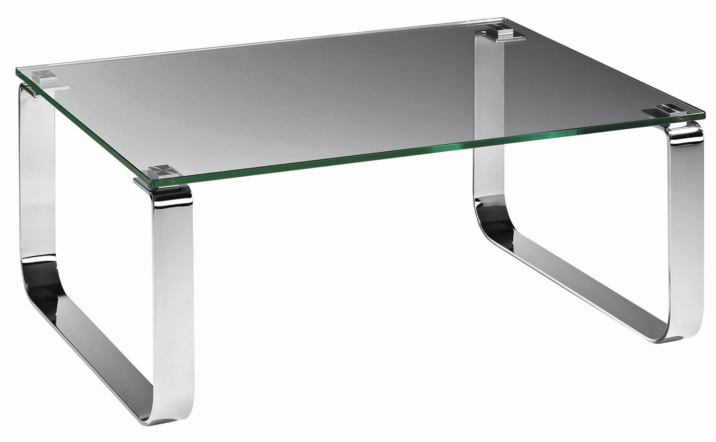 COUCHTISCH Klarglas 110/70/40 cm rechteckig Klar, Chromfarben  - Klar/Chromfarben, Design, Glas/Metall (110/70/40cm) - Novel