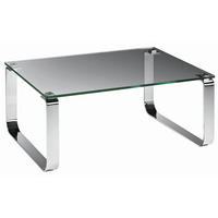 COUCHTISCH Klarglas 110/70/40 cm rechteckig Klar, Chromfarben  - Klar/Chromfarben, Design, Glas/Metall (110/70/40cm) - Novel