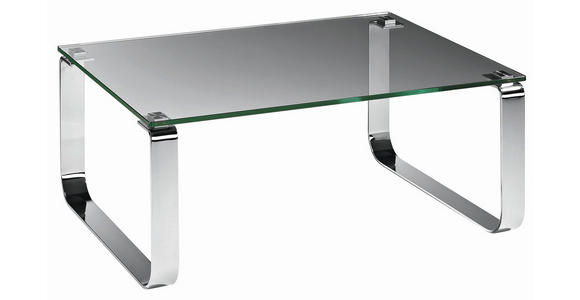 COUCHTISCH Klarglas 110/70/40 cm rechteckig Klar, Chromfarben  - Klar/Chromfarben, Design, Glas/Metall (110/70/40cm) - Novel