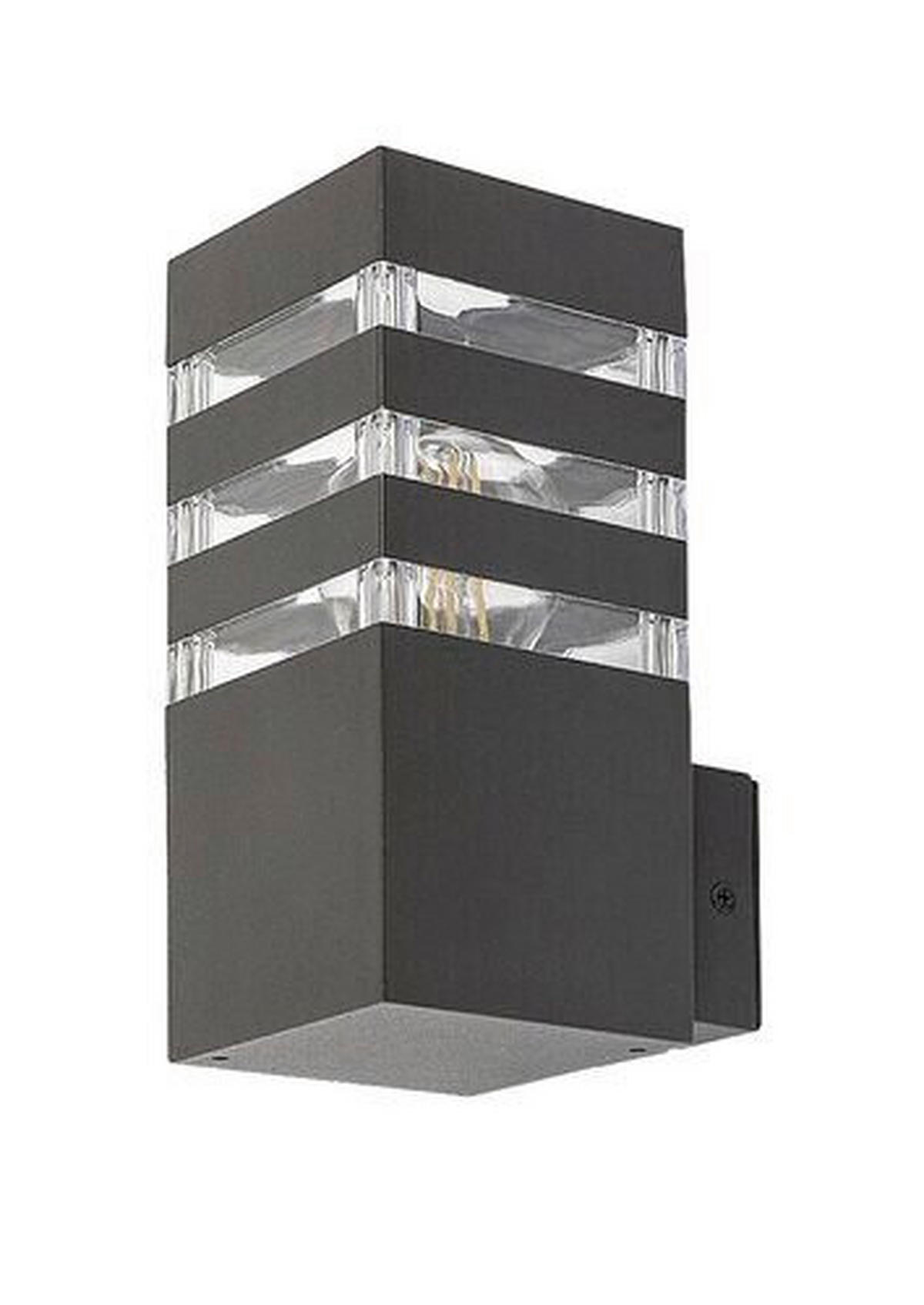 SPOLJNA ZIDNA SVETILJKA Ankara  - prozirna/antracit, Osnovno, metal/plastika (9/20cm)