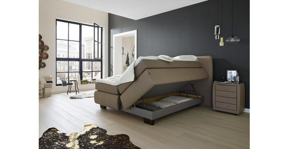 BOXSPRINGBETT 180/200 cm in Schlammfarben - Schlammfarben/Braun, KONVENTIONELL, Textil (180/200cm) - Dieter Knoll