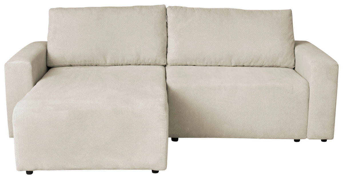 Colțar Extensibil, lemn, metal, plastic, textil, bej, 173/258 cm - bej/negru, Modern, plastic/lemn (173/258cm) - Carryhome