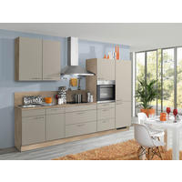 KÜCHENLEERBLOCK 305 cm   in Eichefarben, Beige  - Edelstahlfarben/Eichefarben, KONVENTIONELL, Holzwerkstoff/Metall (305cm) - Burger