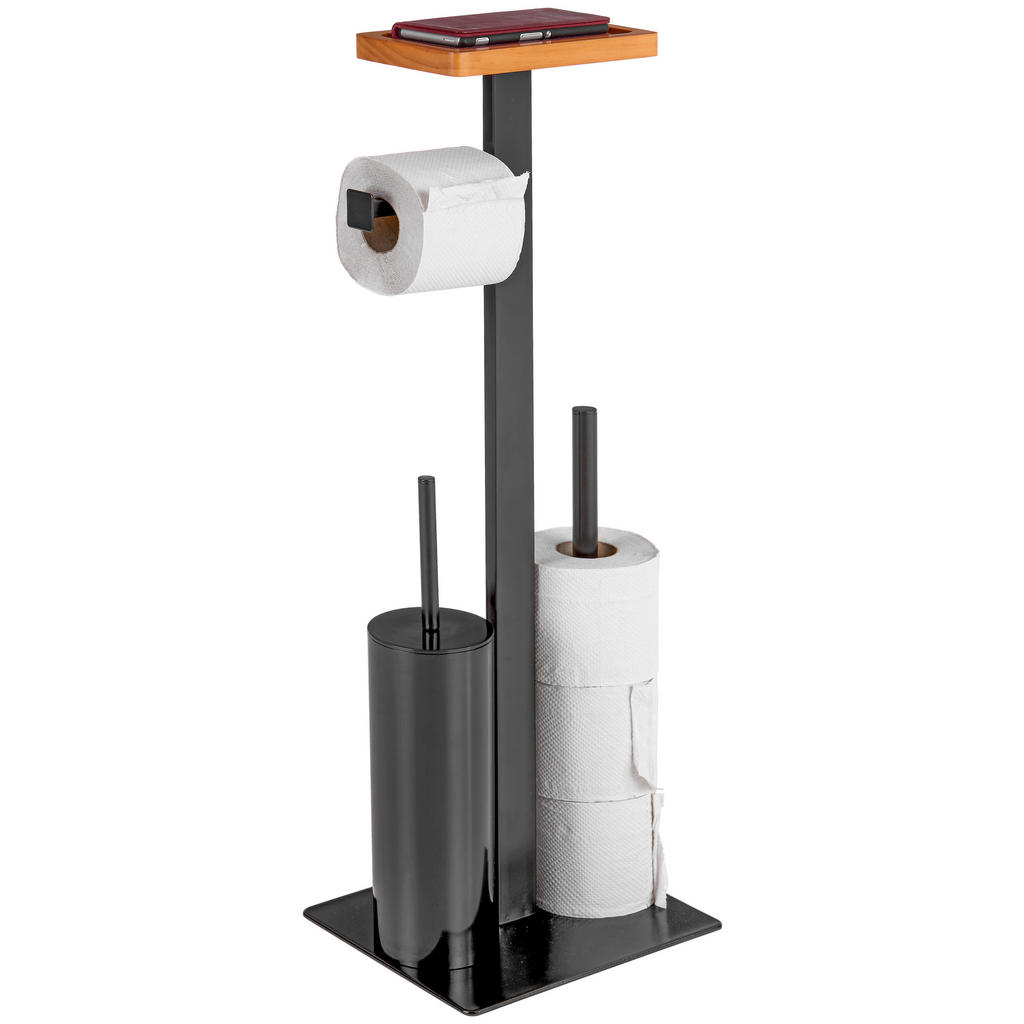 Wc-bürstengarnitur Inkl. Rollenhalter, Metall/holz