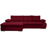WOHNLANDSCHAFT Rot Flachgewebe  - Chromfarben/Rot, Design, Kunststoff/Textil (173/294cm) - Carryhome
