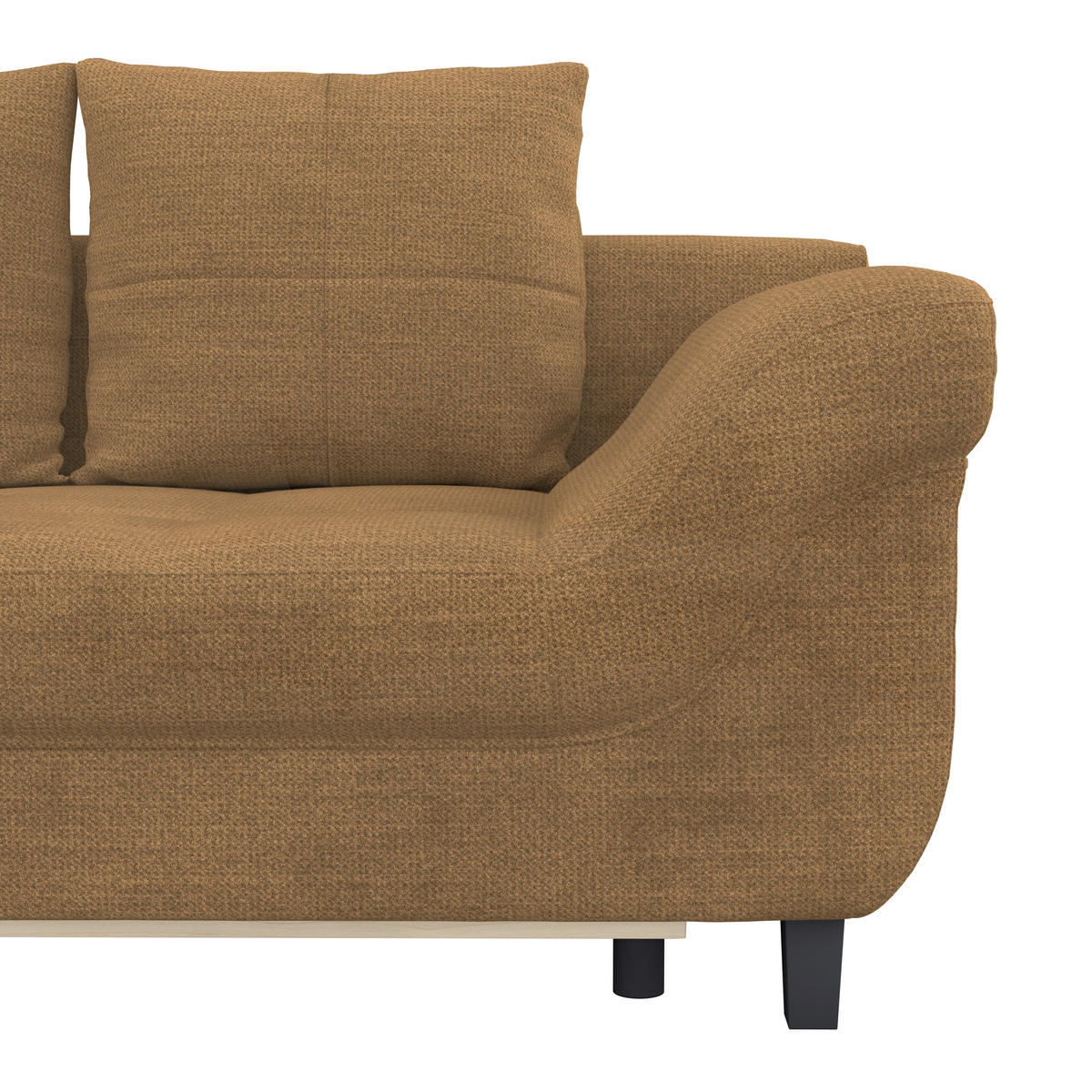 ECKSOFA MENDOZA NEW Rostfarben Chenille, Struktur Zierkissen, Rückenkissen, Bettkasten  - Rostfarben/Schwarz, KONVENTIONELL, Textil (197/309cm) - MID.YOU