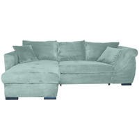 ECKSOFA in Cord Salbeigrün  - Salbeigrün/Schwarz, KONVENTIONELL, Textil/Metall (168/258cm) - Carryhome