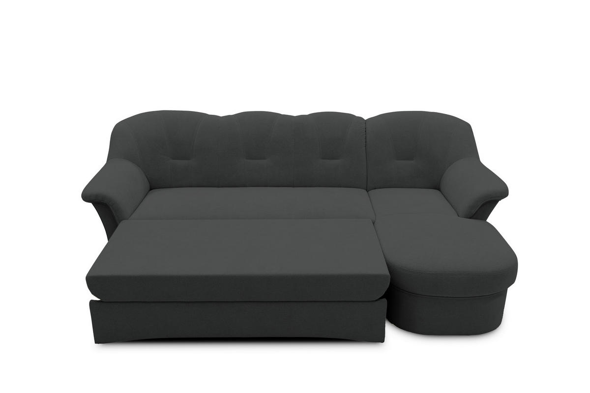 ECKSCHLAFSOFA  FLORES FK Dunkelgrau Mikrofaser  - Dunkelgrau/Schwarz, KONVENTIONELL, Kunststoff/Textil (231/142cm) - MID.YOU