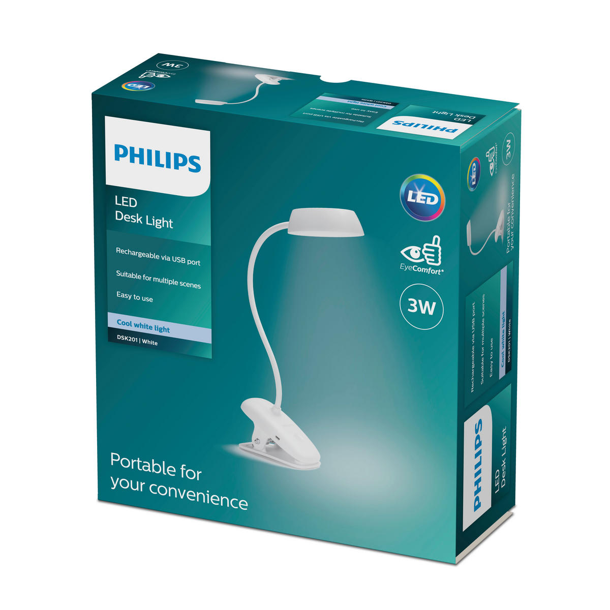 SCHREIBTISCHLEUCHTE 20/30/10 cm   - Weiß, Design, Metall (20/30/10cm) - Philips