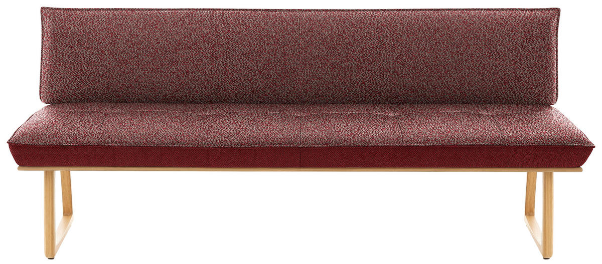 SITZBANK in Holz, Textil Rot, Wildeiche  - Wildeiche/Eichefarben, Design, Holz/Textil (214/88/66cm) - Koinor