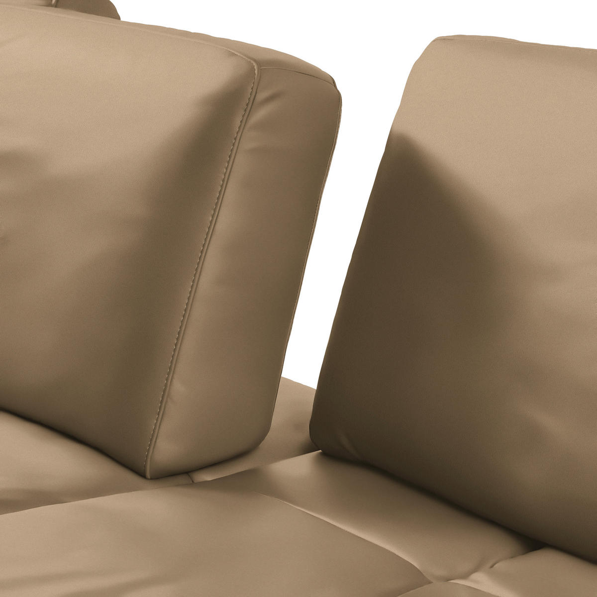 ECKSOFA in Echtleder Hellbraun  - Hellbraun/Bronzefarben, Design, Leder/Holz (176/314cm) - Valnatura