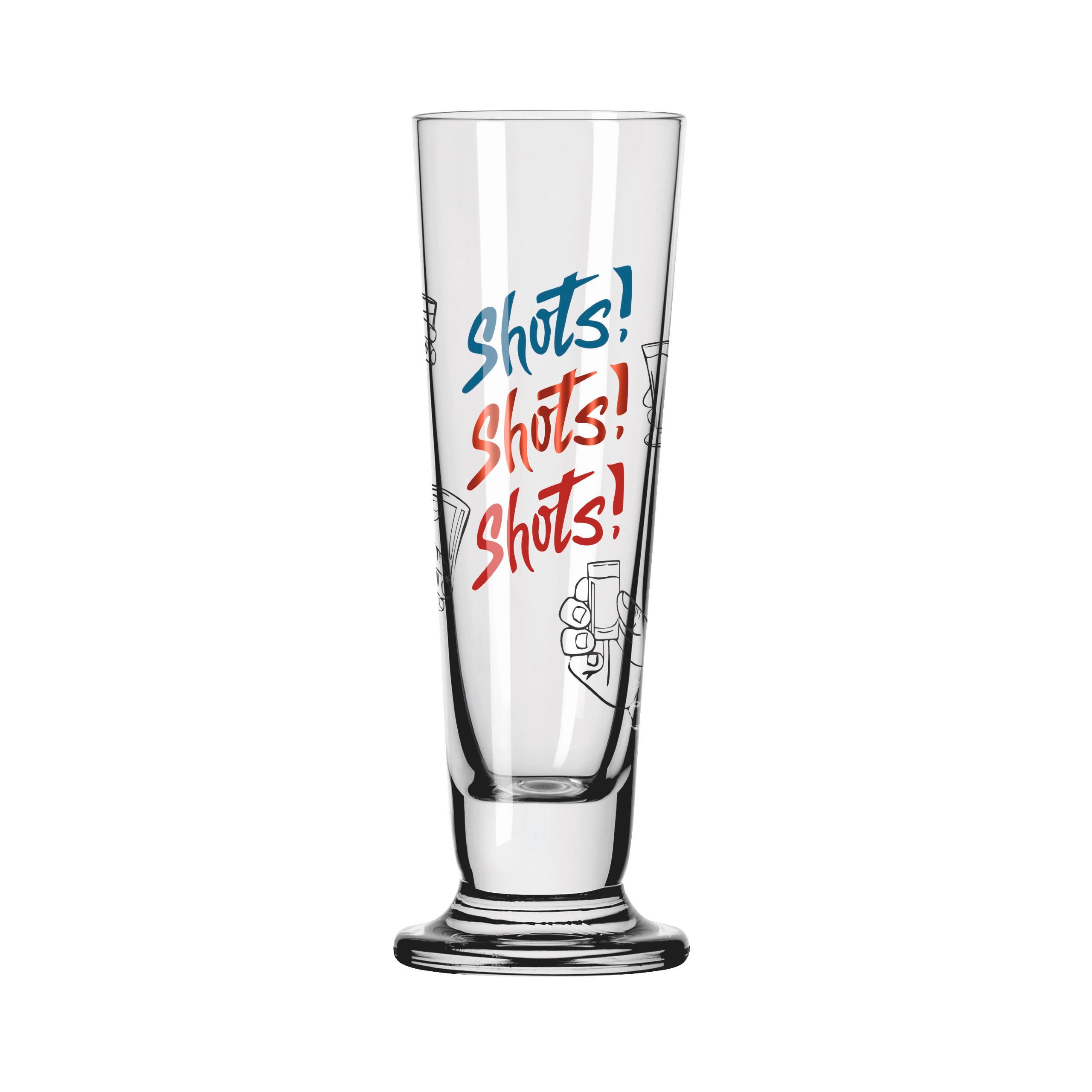 SCHNAPSGLAS 52 ml  - Rot/Goldfarben, Trend, Glas (3,5/11,3/3,5cm) - Ritzenhoff