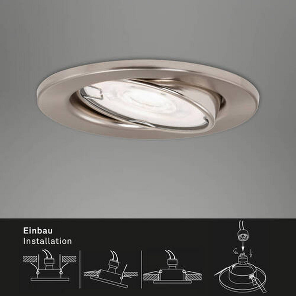 KUPAONSKA LED SVJETILJKA UGRA  - boje nikla, Basics, metal (8,6/7cm)