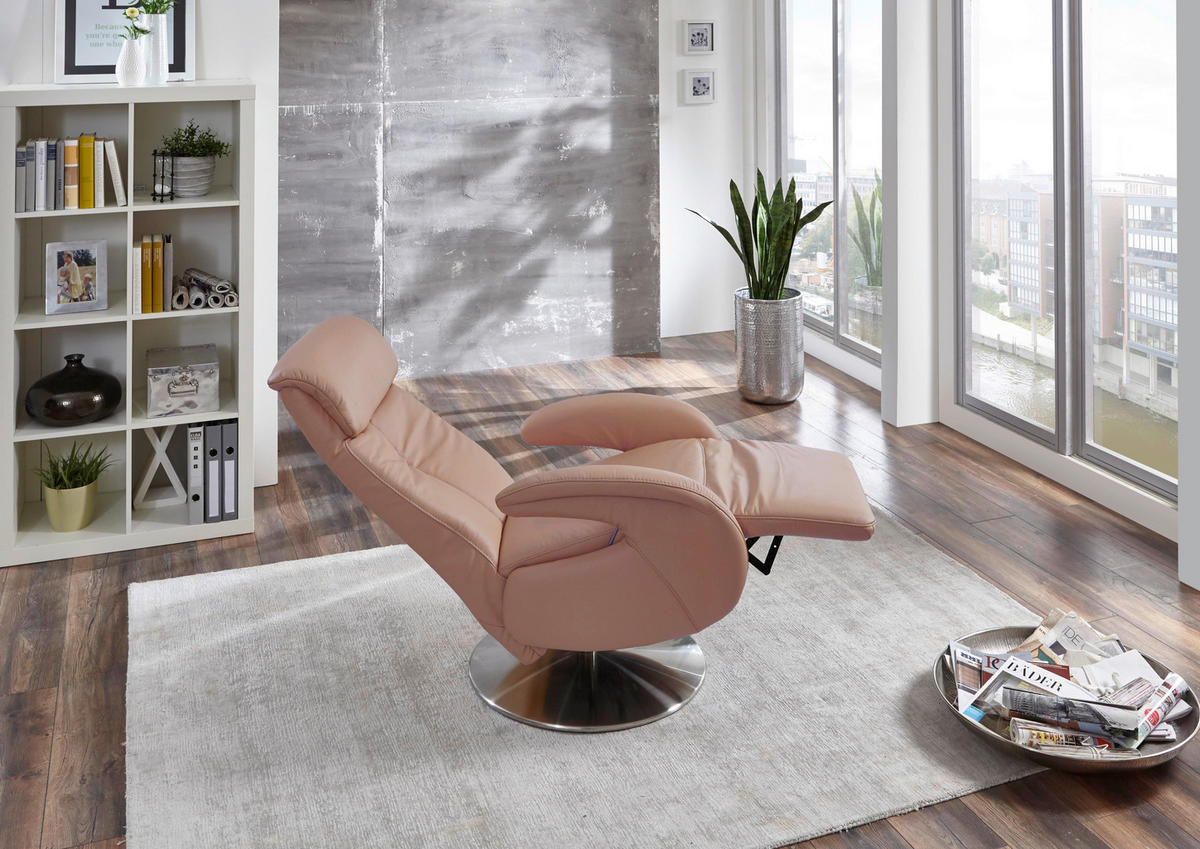 RELAXSESSEL in Leder Cappuccino  - Cappuccino, Konventionell, Leder/Metall (70/114/80cm) - Cantus