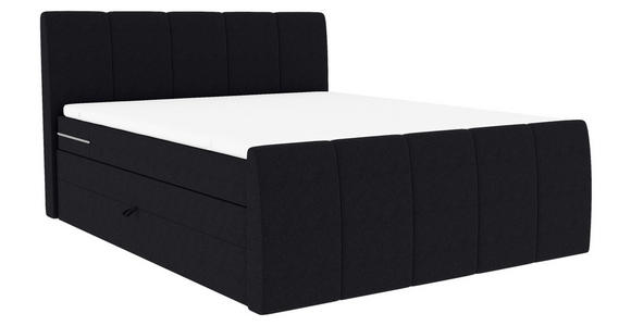 BOXSPRINGBETT 180/200 cm  in Schwarz  - Schwarz, KONVENTIONELL, Kunststoff/Textil (180/200cm) - Carryhome