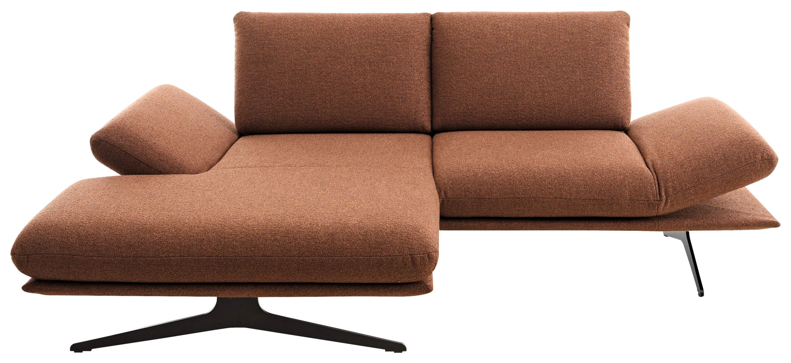 ECKSOFA Braun Flachgewebe  - Schwarz/Braun, Design, Textil/Metall (155/234cm) - Dieter Knoll