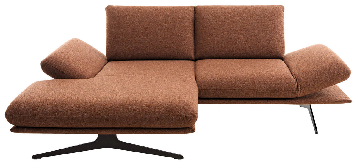 ECKSOFA Braun Flachgewebe  - Schwarz/Braun, Design, Textil/Metall (155/234cm) - Dieter Knoll