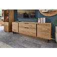 WOHNWAND  in Eichefarben  318/206/44 cm  - Eichefarben/Anthrazit, Natur, Glas/Holz (318/206/44cm) - Valnatura