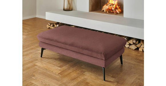 WOHNLANDSCHAFT  in Chenille, Flachgewebe Weinrot  - Weinrot/Schwarz, Design, Textil/Metall (180/344/208cm) - Dieter Knoll