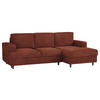 ECKSOFA Rostfarben Cord, Velours  - Rostfarben/Schwarz, Design, Holz/Textil (247/140cm) - MID.YOU