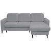 ECKSOFA FABIO Dunkelgrau Chenille Bettkasten, Kopfteilverstellung  - Dunkelgrau/Schwarz, Design, Textil/Metall (174/223cm) - Livetastic