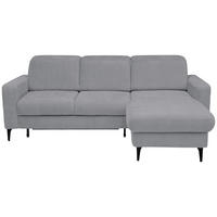 ECKSOFA FABIO Dunkelgrau Chenille Bettkasten, Kopfteilverstellung  - Dunkelgrau/Schwarz, Design, Textil/Metall (174/223cm) - Livetastic