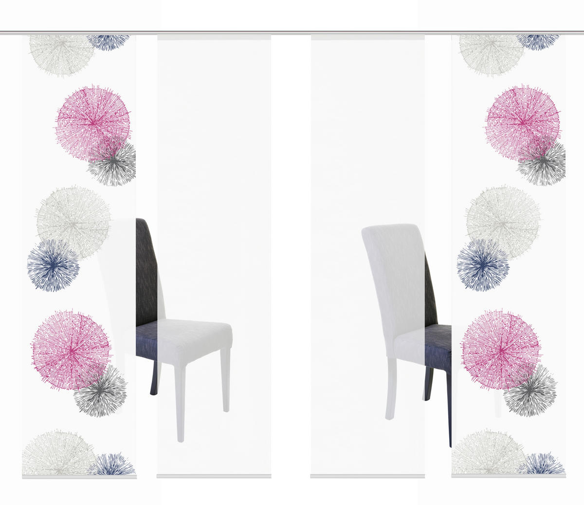 FLÄCHENVORHANG RAWLINS, 4-TLG.  4 Stück  blickdicht   60/245 cm  - Flieder, Basics, Textil (60/245cm)