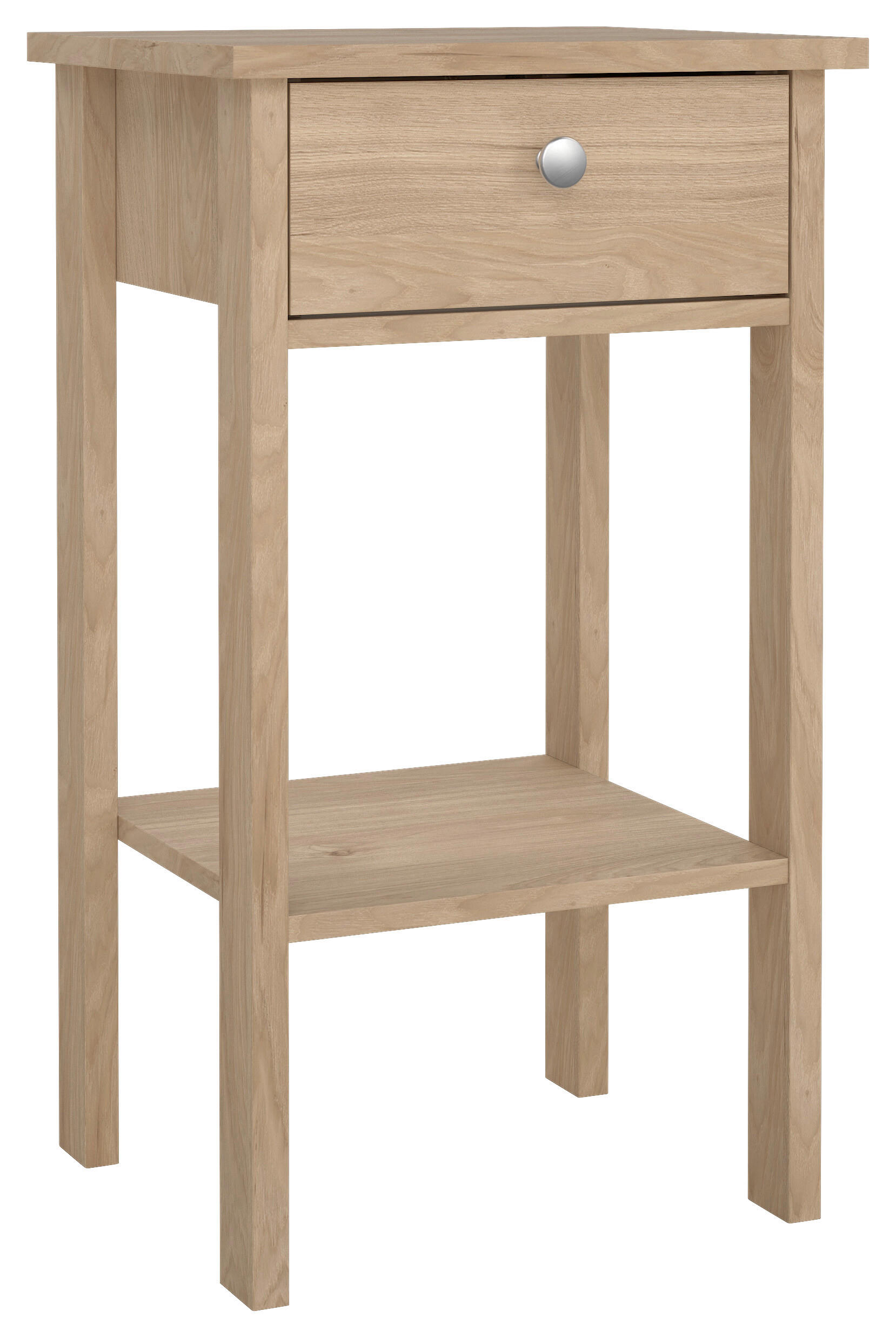 NACHTKÄSTCHEN in Eichefarben  - Eichefarben/Silberfarben, MODERN, Holzwerkstoff/Metall (40/70,1/34,2cm) - MID.YOU