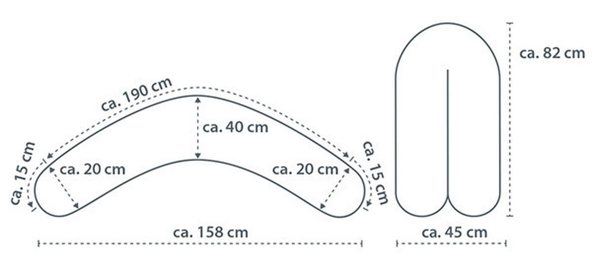 STILLKISSEN   - Taupe/Schlammfarben, Basics, Textil (190x40cmcm) - Theraline
