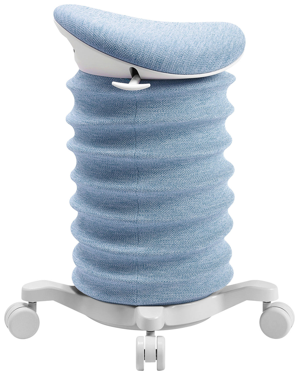 BÜROHOCKER Weiß, Hellblau  - Weiß/Hellblau, Design, Kunststoff/Textil (37,5/58-70/36cm) - Topstar