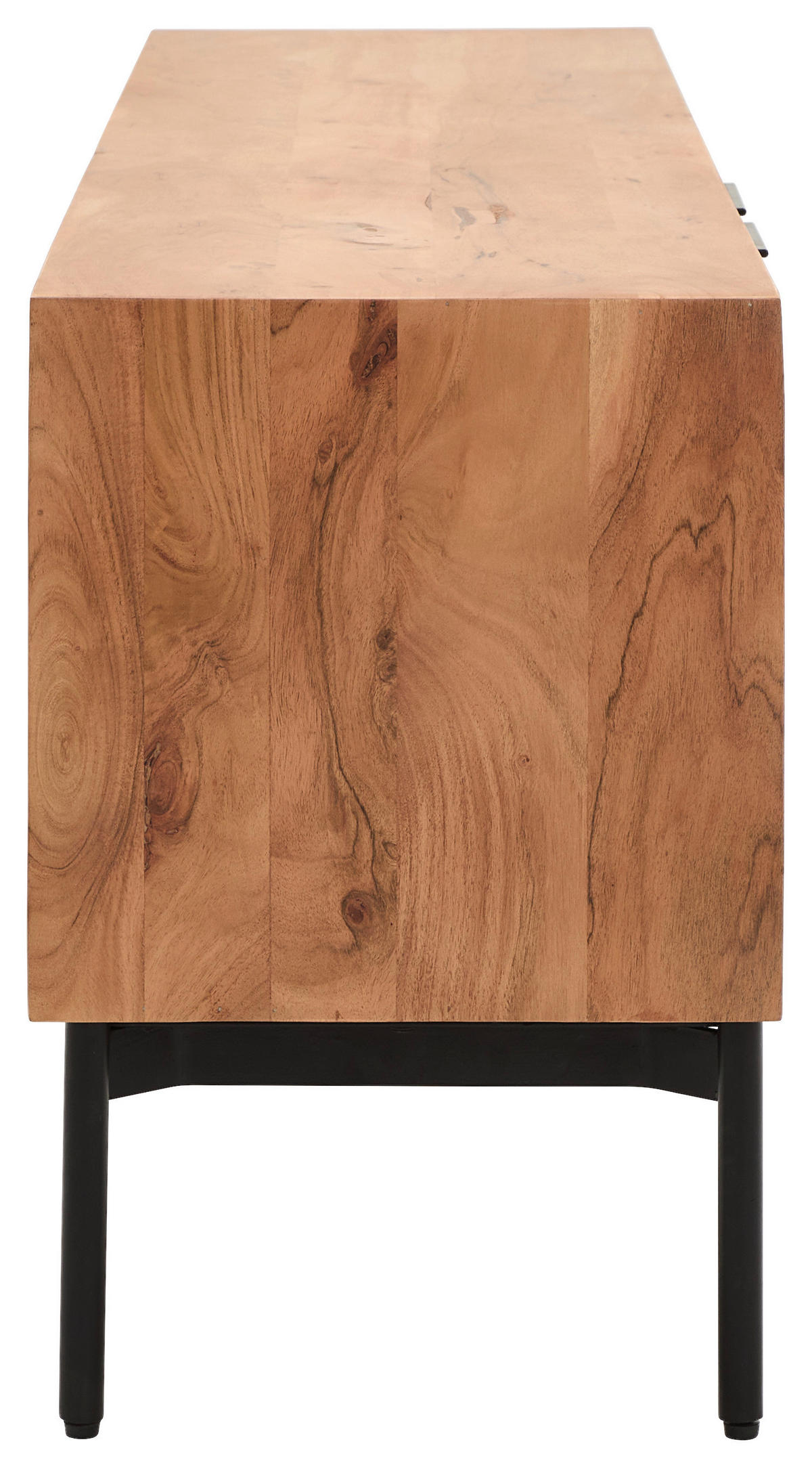 LOWBOARD Doha  in 180/63/42 cm  - Schwarz/Naturfarben, KONVENTIONELL, Holz/Metall (180/63/42cm) - Livetastic