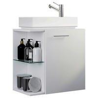 WASCHTISCHKOMBI 52 cm  - Weiss/Silberfarben, Modern, Glas/Keramik (52cm) - MID.YOU