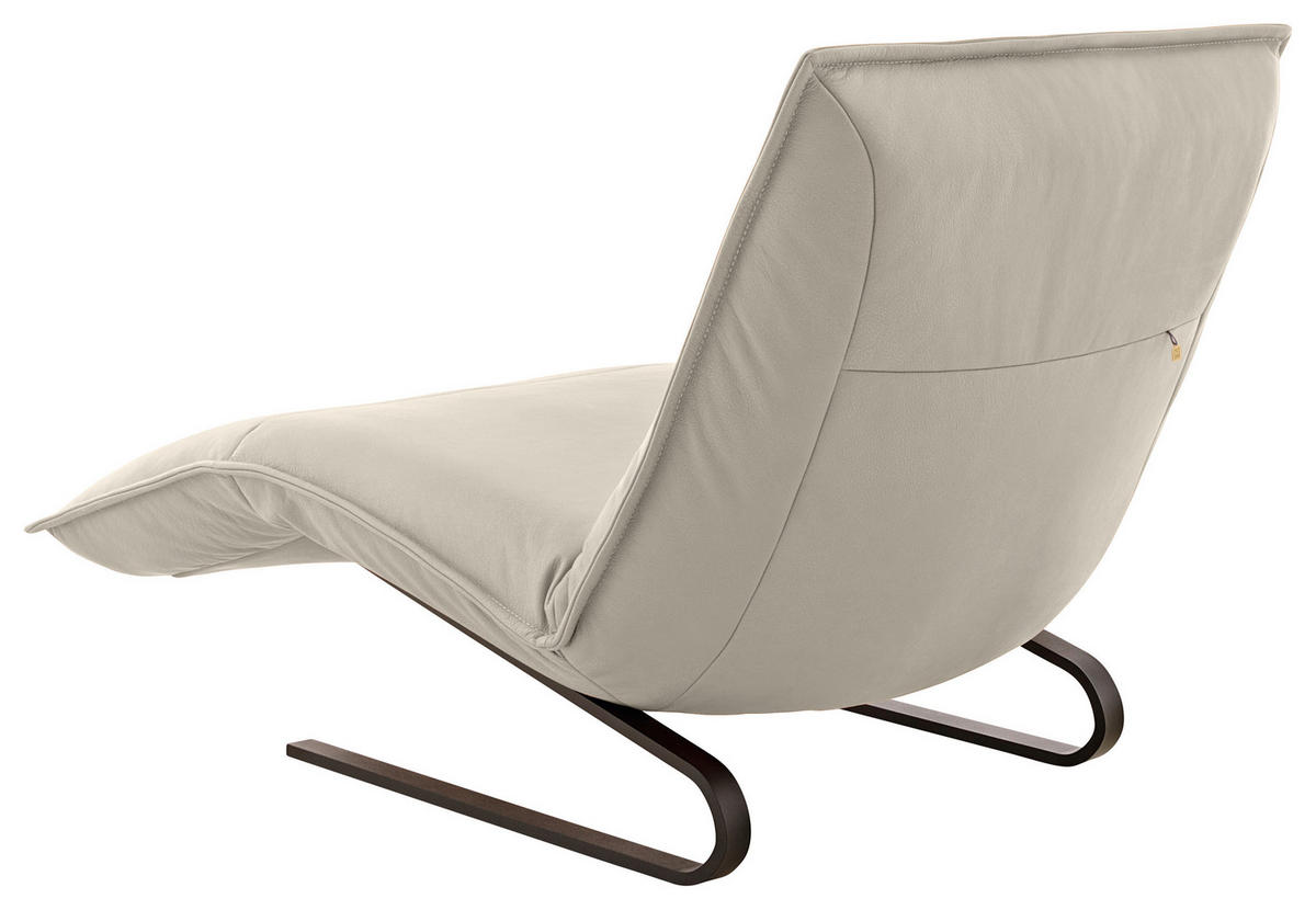 RELAXLIEGE Echtleder Beige  - Beige/Schwarz, Design, Leder/Metall (86/42-83/141-180cm) - Koinor