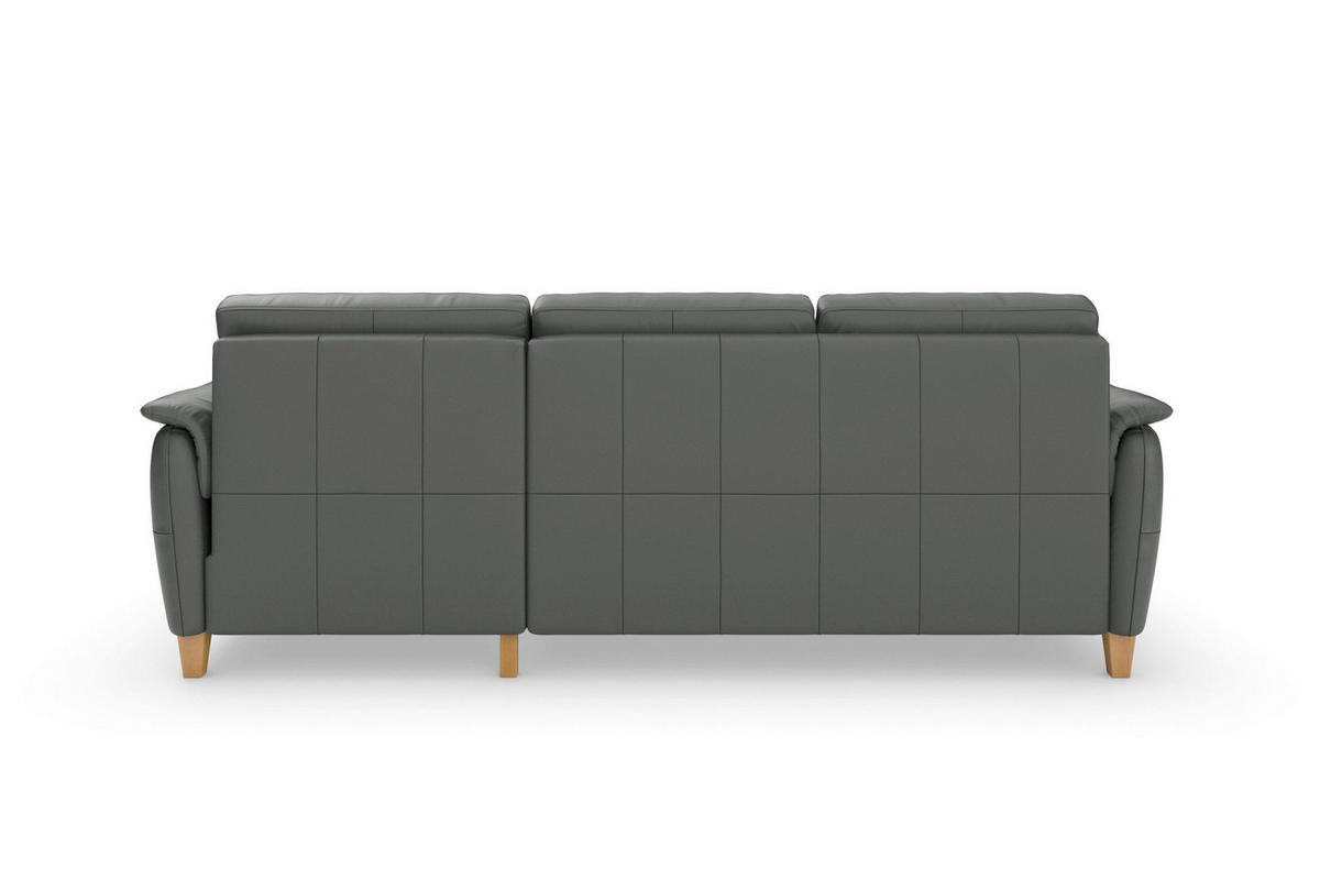 ROHOVÁ SEDAČKA, kůže, antracitová - barvy dubu/antracitová, Basics, dřevo/kůže (244/163cm) - Sit & More