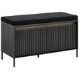 GARDEROBENBANK Garderobe  in 92/54/40 cm  - Schwarz, Design, Textil/Metall (92/54/40cm) - Hom`in