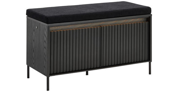 GARDEROBENBANK Garderobe in 92/54/40 cm - Schwarz, Design, Holzwerkstoff/Textil (92/54/40cm) - Hom`in