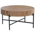 COUCHTISCH 80/80/42 cm rund Schwarz, Eiche Artisan  - Schwarz/Eiche Artisan, MODERN, Holzwerkstoff/Metall (80/80/42cm) - Carryhome