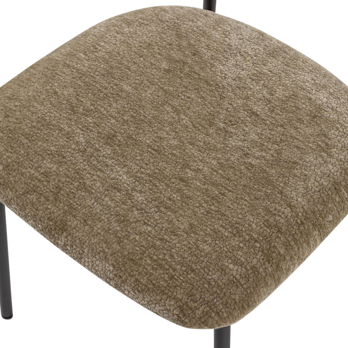 STUHL-SET 2 Stück  in Eisen Chenille  - Schwarz/Braun, MODERN, Textil/Metall (47/79/53cm) - Livetastic