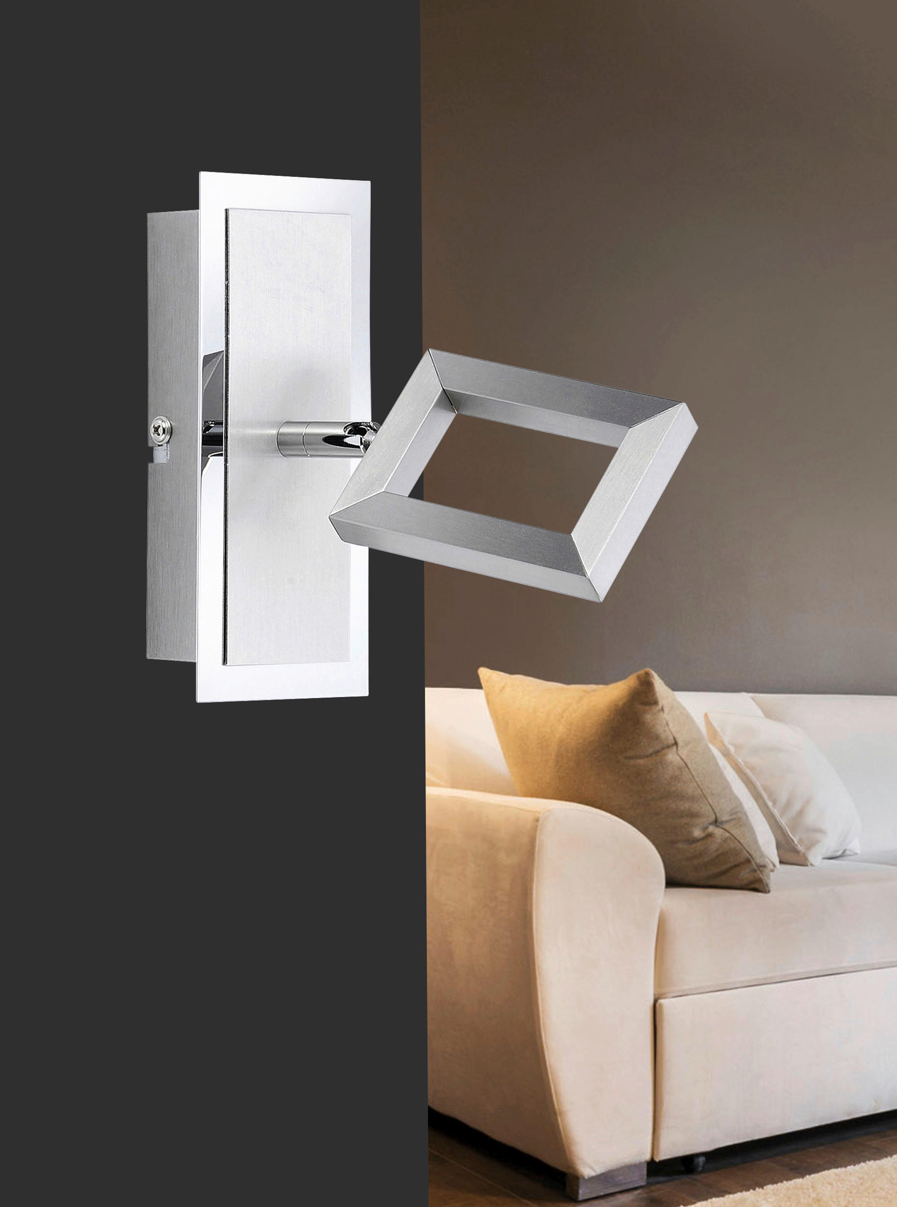 LED-WANDLEUCHTE   - Chromfarben/Weiß, Design, Kunststoff/Metall (14,5/7/15,4cm) - Paul Neuhaus