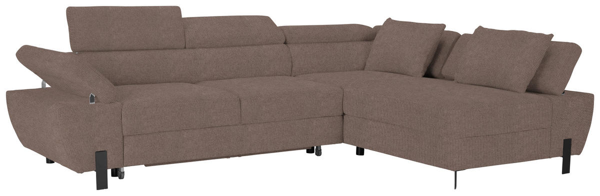 HÖRNSOFFA i vävt tyg taupe  - svart/taupe, Modern, metall/trämaterial (277/90/189cm) - MID.YOU