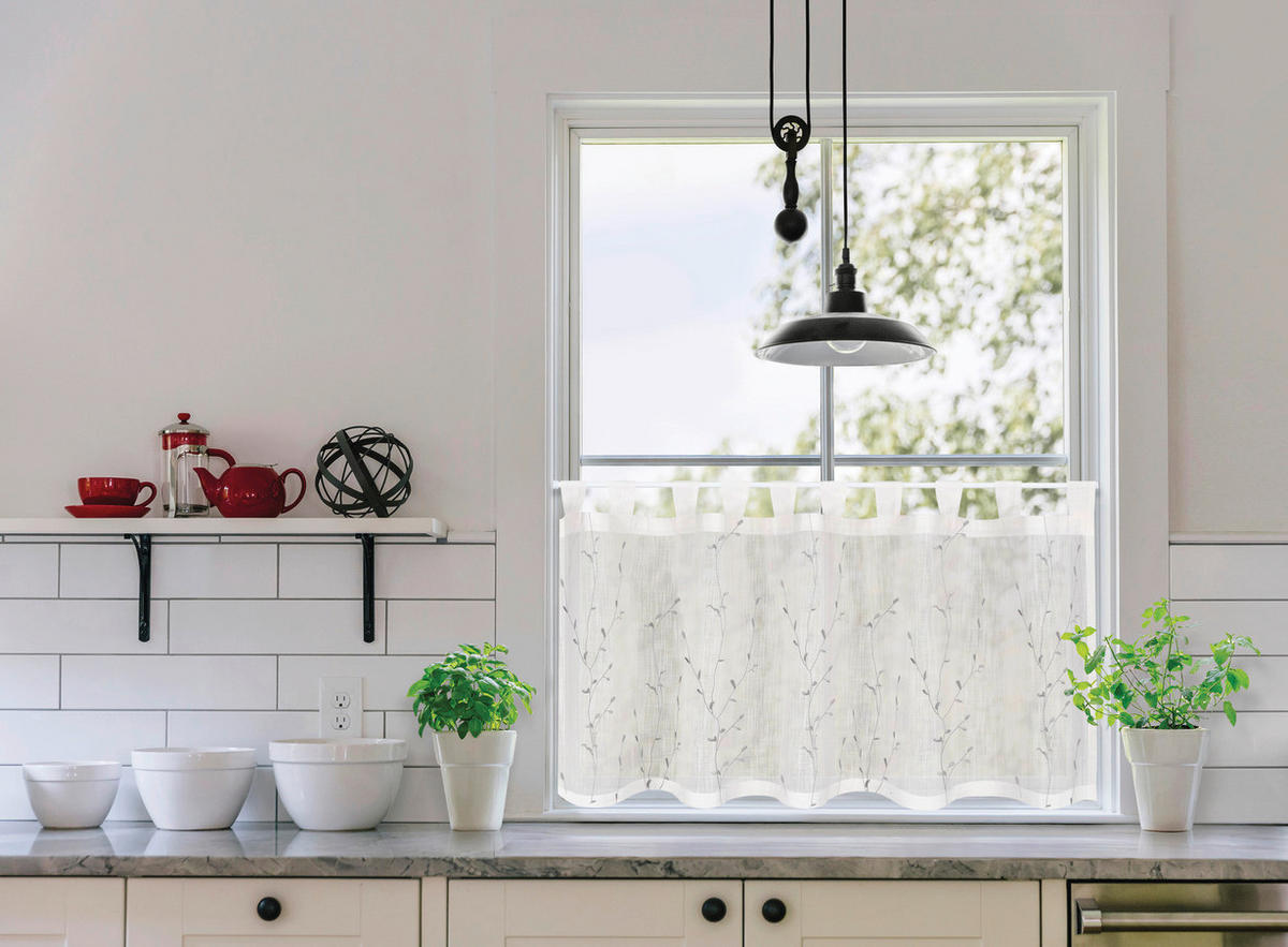 KURZGARDINE   150/50 cm   - Grau, KONVENTIONELL, Textil (150/50cm)