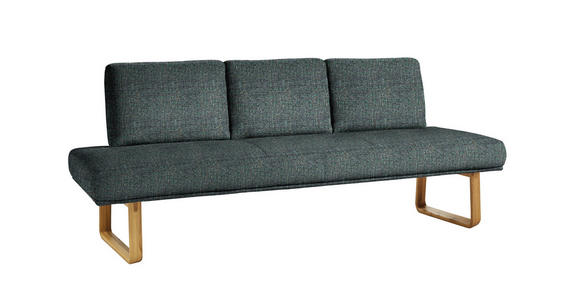 SITZBANK 224/92/78 cm in Türkis, Eichefarben - Türkis/Eichefarben, Design, Holz/Textil (224/92/78cm) - Dieter Knoll