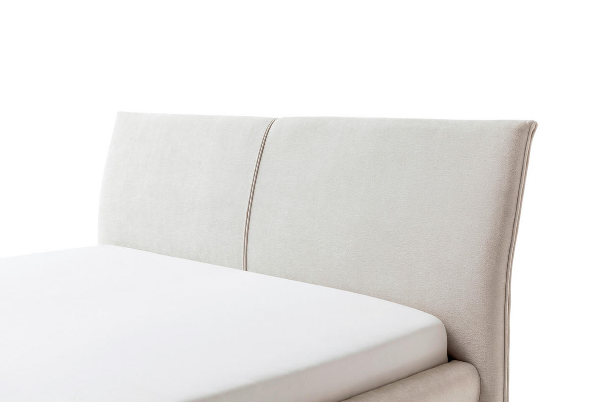 POLSTERBETT Creme 180/200 cm  - Creme/Schwarz, MODERN, Holzwerkstoff/Textil (180/200cm) - MID.YOU