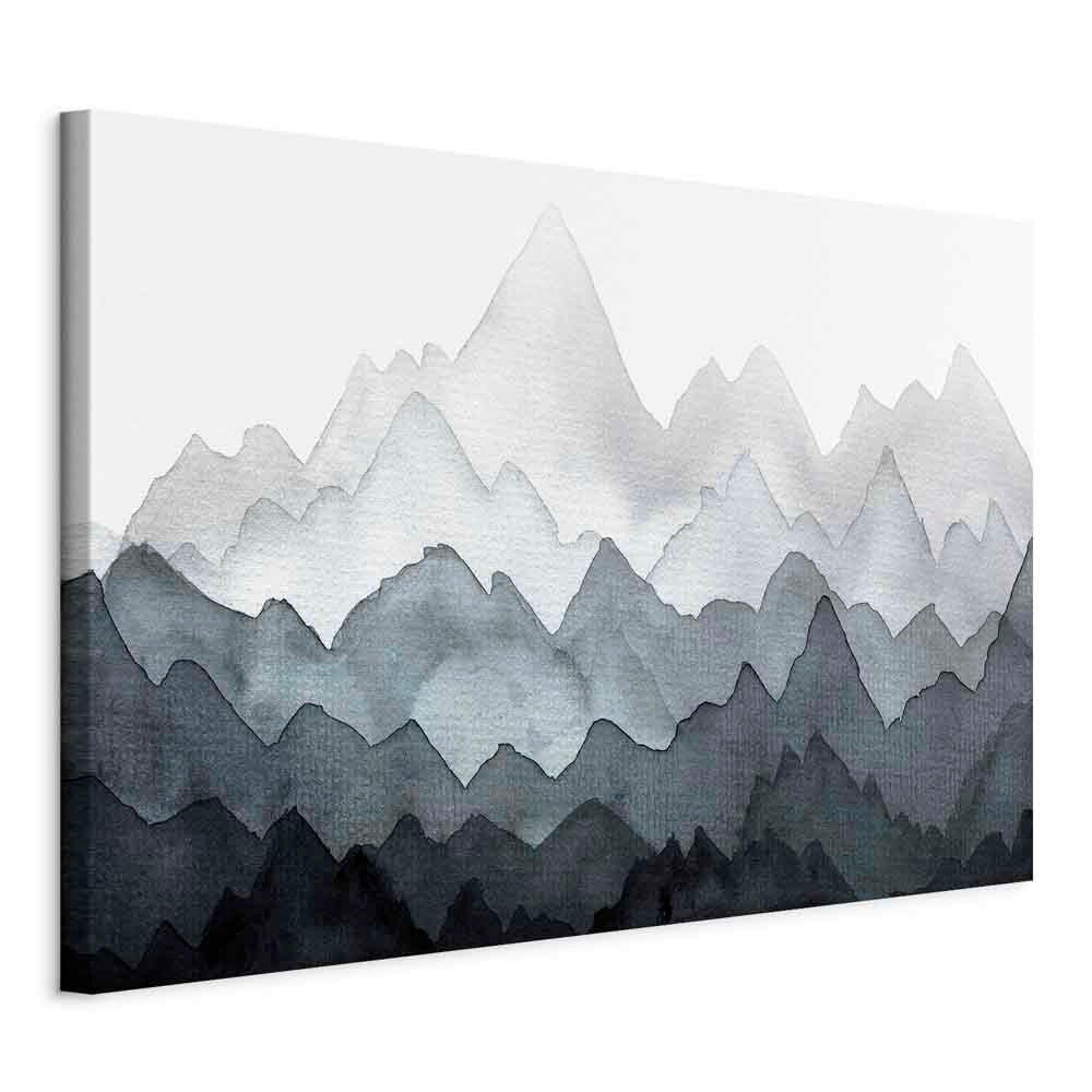 LEINWANDBILD Landschaft und Natur, Abstraktes, Strukturen Weiß, Dunkelblau  - Weiß/Dunkelblau, Basics, Holz/Textil (120/80/1,2cm) - artgeist